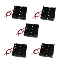 5PCS 4 x 1.5V AAA Battery Spring Clip Black Plastic 4 x AAA Battery Case Holder 