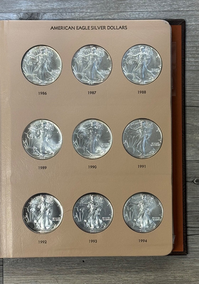 1986-2024 (40oz) UNC. American Eagle Silver Dollar Complete