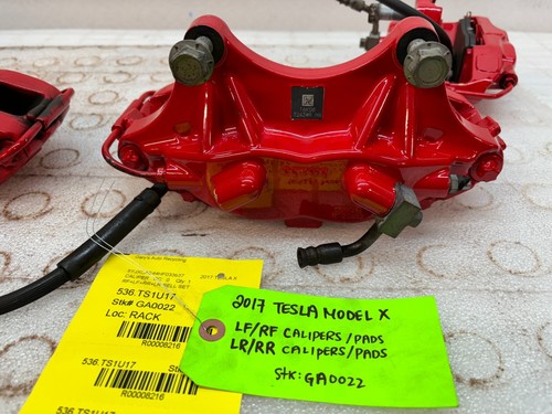 PINZAS DE FRENO BREMBO DELANTERAS TRASERAS 17 18 19 20 TESLA MODELO X P100D OEM ROJAS - Imagen 22 de 24