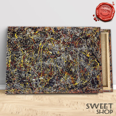 GEMÄLDE Jackson Pollock Nr. 5 ABSTRAKT Leinwanddruck Canvas KUNST QUALITÄT 