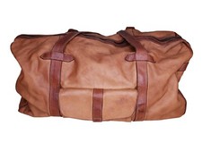 Sundance Duffel Bag Brown Leather Detachable Shoulder Strap Pockets Zip Top