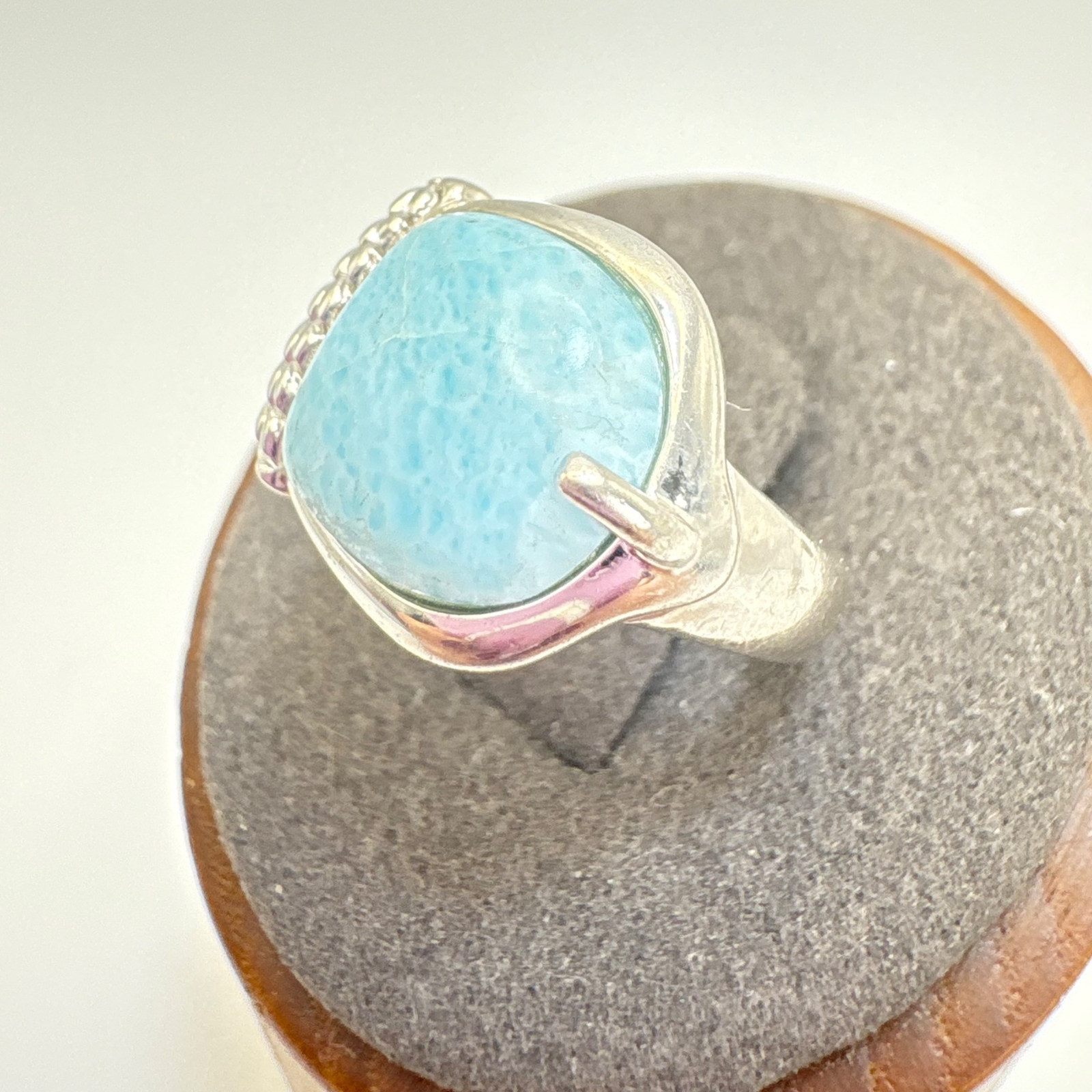 VTG Solid Sterling Silver 925 Amazonite Bezel Set… - image 5