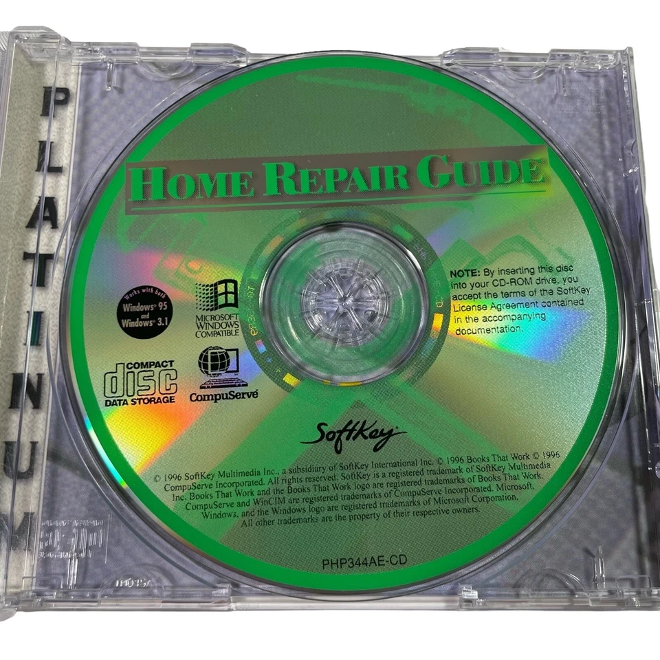 VINTAGE Softkey Home Repair Guide 1996 CD-ROM Windows 95 Do It Yourself - Image 2 of 4
