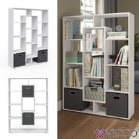 Raumteiler BüCherregal Standregal Weiß FäCher Aktenregal Hochregal Faltbox Vicco