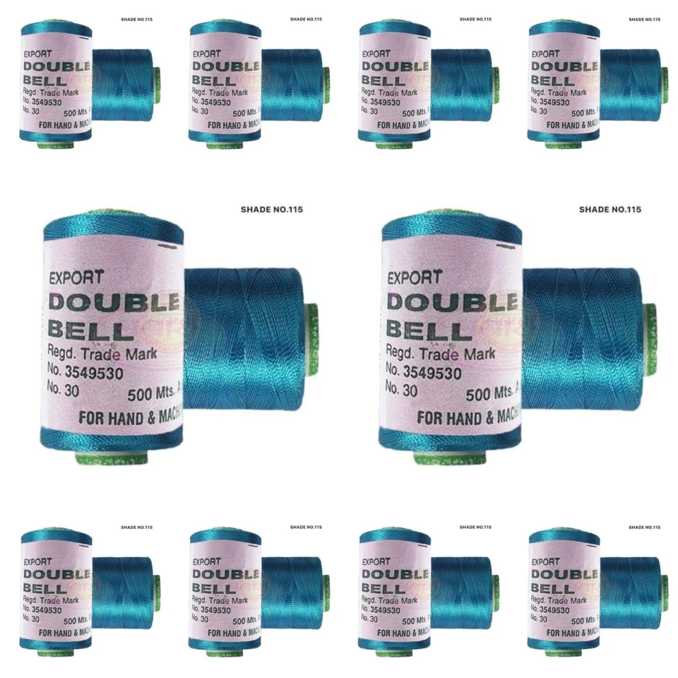 10X Double Bell Viscose Rayon Thread for Embroidery Color LightBlue Shade No.115 - Image 2 of 3