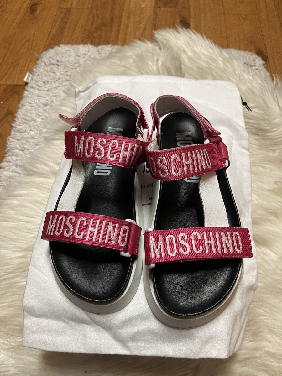 サンダル Moschino Sandal With Logo Logo sandals in multicoloured - Moschino Kids | Mytheresa