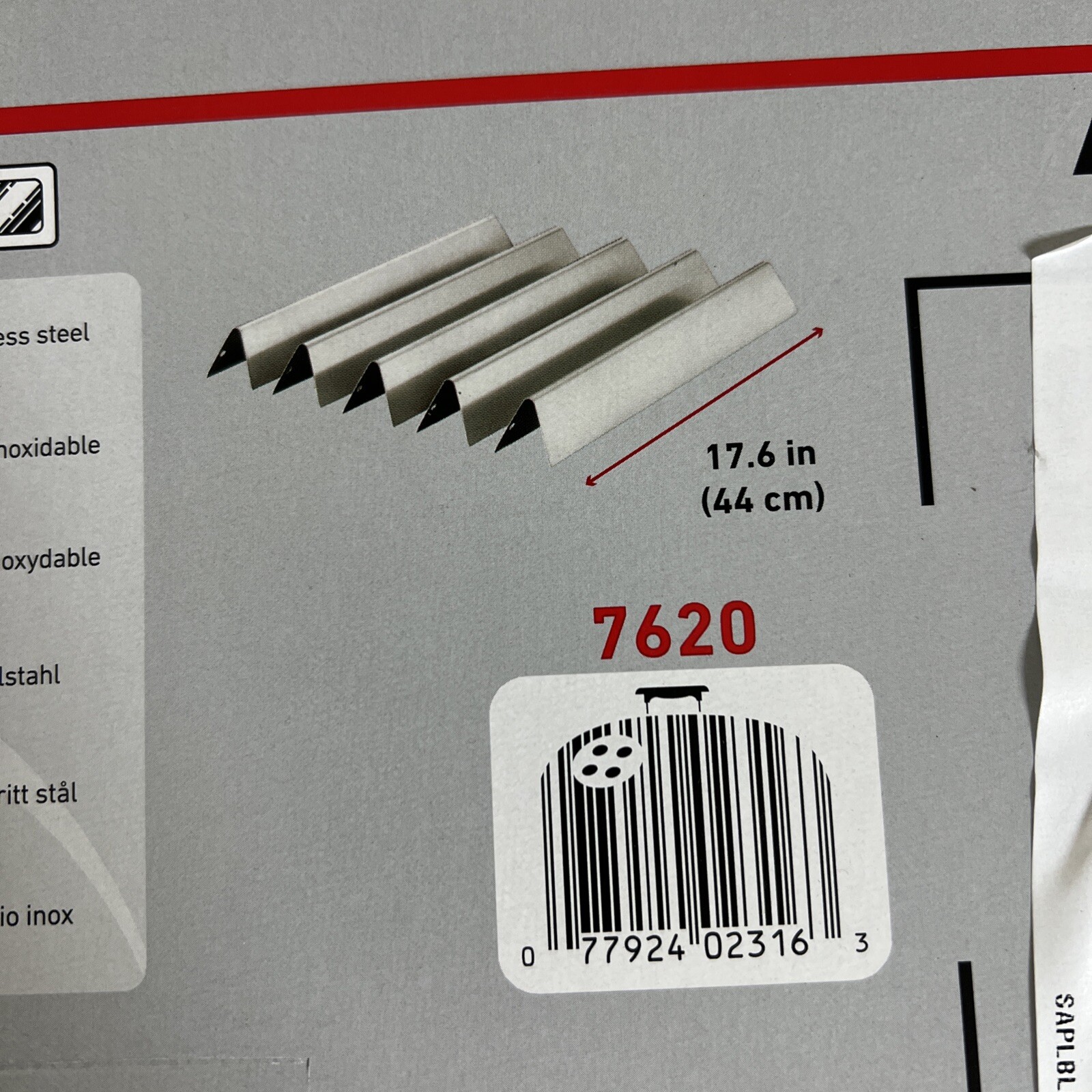 er 7620 Stainless Steel Flavorizer Bars Genesis 300 Series gas