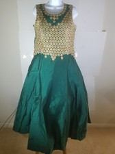 COMPARE 189. BOLLYWOOD STYLE WEDDING/PARTYWEAR ANARKALI DRESS SIZE 38"