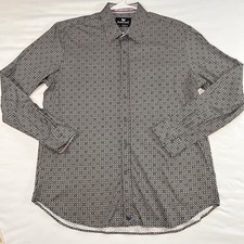 Buttercloth Dress Shirt Size 2X Chess Print Black Gold Regular Fit Button Up L/S