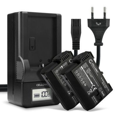 2x Ersatz Akku für Nikon MH-25a EN-EL15b MH-25 EN-EL15a 2000mAh + Ladegerät