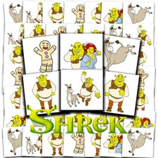 Shrek Tattoos Party Favors Bundle 72 Perforated Tattoos, Multicolor