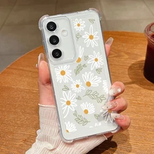 Phone Case For Samsung S25 FE S24 S23 A17 A16 A56 A36 A26 A55 A15 Flower Cover