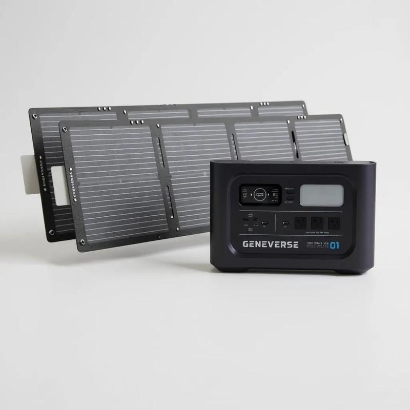 BRAND NEW! GENEVERSE 1210Wh Solar Generator Bundle: (60-GVUS-SG2M2) - BLACK