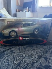 Bburago Porsche 911 Carrera 1997 Diecast Model Car Green/Silver Original Box