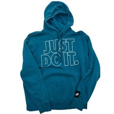 Nike Just Do It Graphic Hoodie Teal Womens Medium