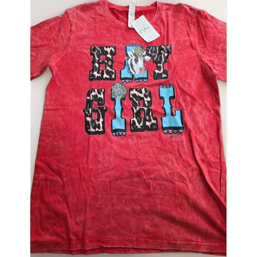 Lucky & Blessed Life "Hay Girl" Short Sleeve T-Shirt Size Medium NWT