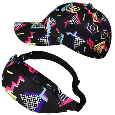 Sotiff 2 Pcs Retro 80s 90s Outfits for Women Men 80s Fanny Pack and Hat 90s C...