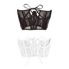Lace Corset Belt for Women Adjustable Tie Back Girdle Boned