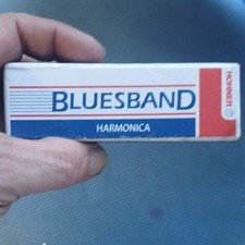 HOHNER Bluesband Harmonica Key of C Silver Black Metal Chrome Finish with Case