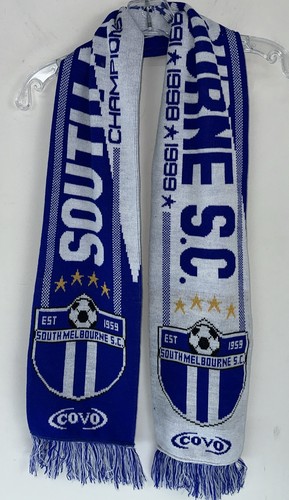 Vintage COVO South Melbourne Hellas NSL NPL Scarf Soccer Australia Greek Soccer
