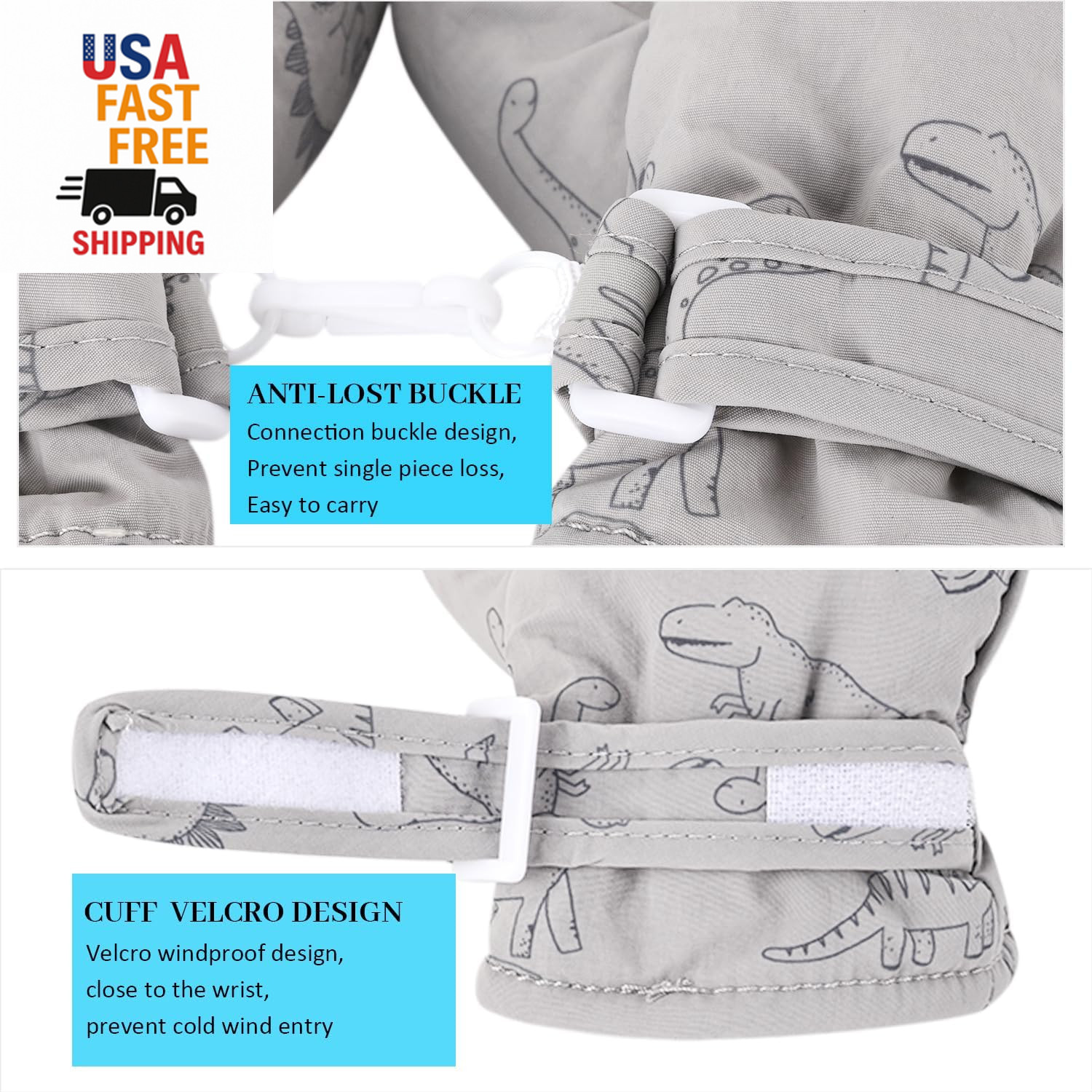 Fleece Lined Mittens for Baby Boys Girls,Baby Toddler Little Kids Winter Gloves 