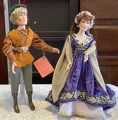 Paradise Galleries Robin Hood and Maid Marian Porcelain 13'' Doll