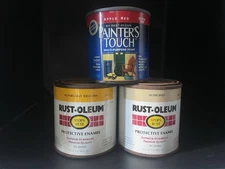 Vintage 90s Rustoleum Enamel Paint, 3 Can Lot. Stops Rust, Painter’s Touch.