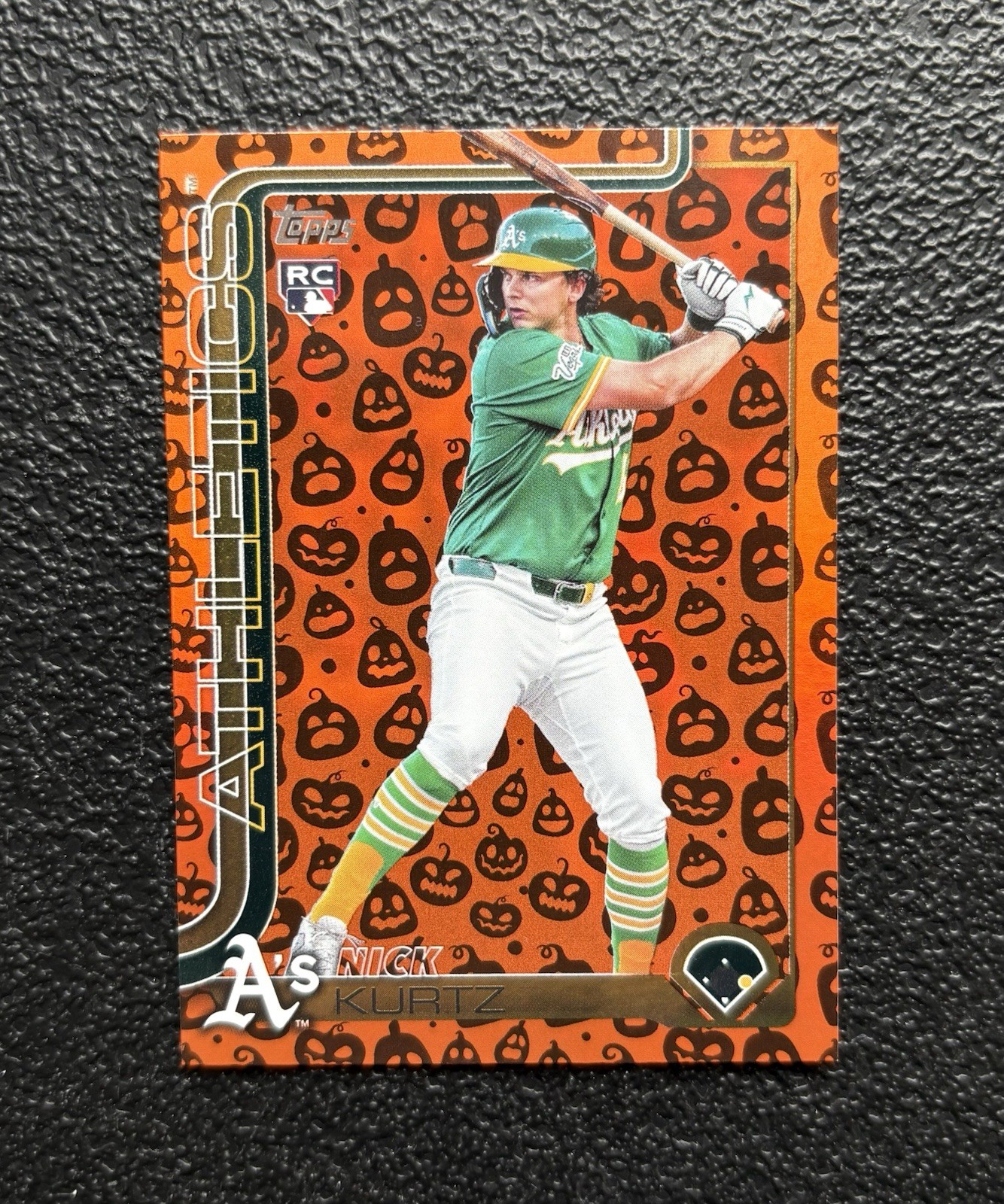 2025 Topps Update NICK KURTZ Holiday Jack O'Lantern Foil RC #US201 *Athletics