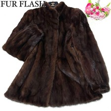 Cappotto in pelliccia di visone Demi-buff, taglia M, marrone, da donna, dal...