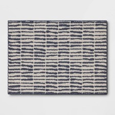 2'5"x3'8" Washable Modern Dashes Hi/Low Tufted Loop Accent Rug Blue - Room