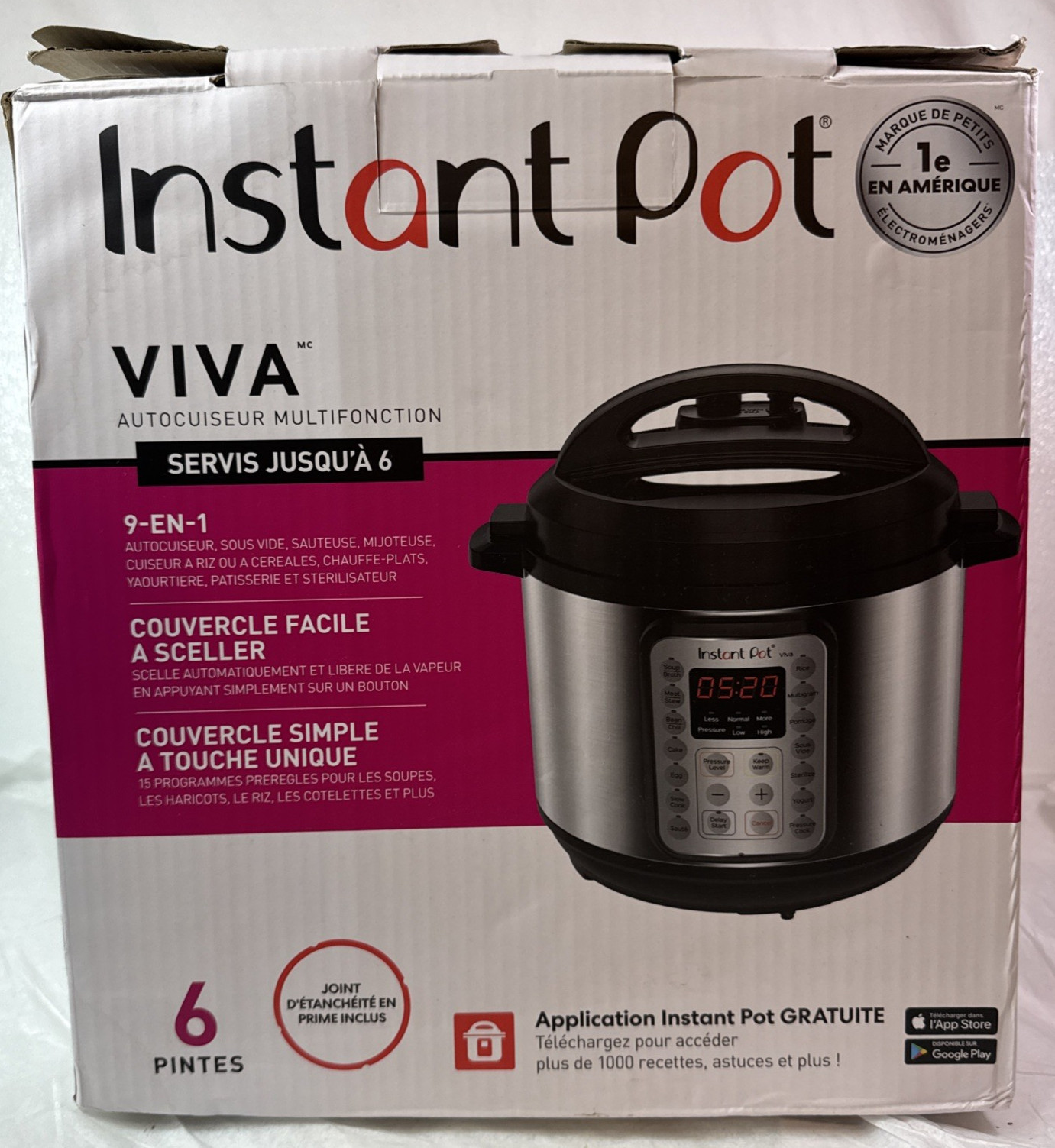 Instant Pot Viva 9-in-1 Multi-Use 6 Quart Pressure Cooker NEW