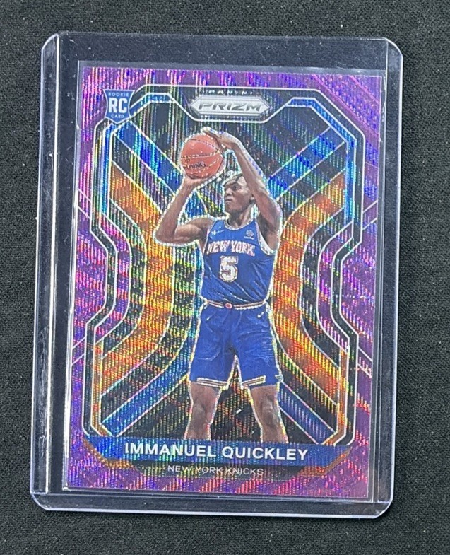 2020-21 Panini Prizm Immanuel Quickley #296 Purple Wave Prizm RC