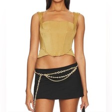 Revolve We Are HAH Knock Out Top in Shroom Stretch Corset Bustier Size XS NWT