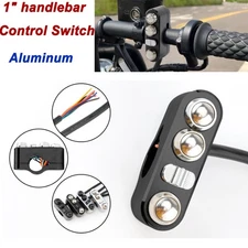 1" 25MM Handlebar Control Switch 3 Button For Harley Dyna Sportster Suzuki Honda