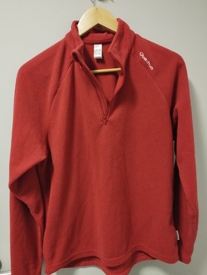 QUECHUA STRATERMIC 1/4 ZIP DAMEN ROT FLEECE PULLOVER GR M