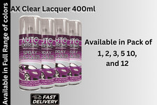 AX Clear Lacquer Spray Paint 400ml Car Metal Wood Fast Dry – Multi Pack