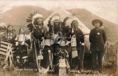 #ad Native American Sioux Indians Rosebud Reservation Sheriff RPPC Postcard COPY $4.95