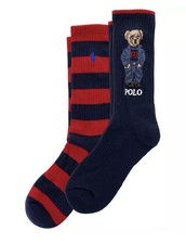POLO Ralph Lauren Men's Denim Bear Assorted Crew Socks 2-Pack