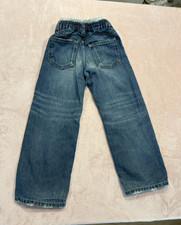 Zara Girls Straight Leg Denim Jeans Blue Medium Wash Elastic Waist Size 7
