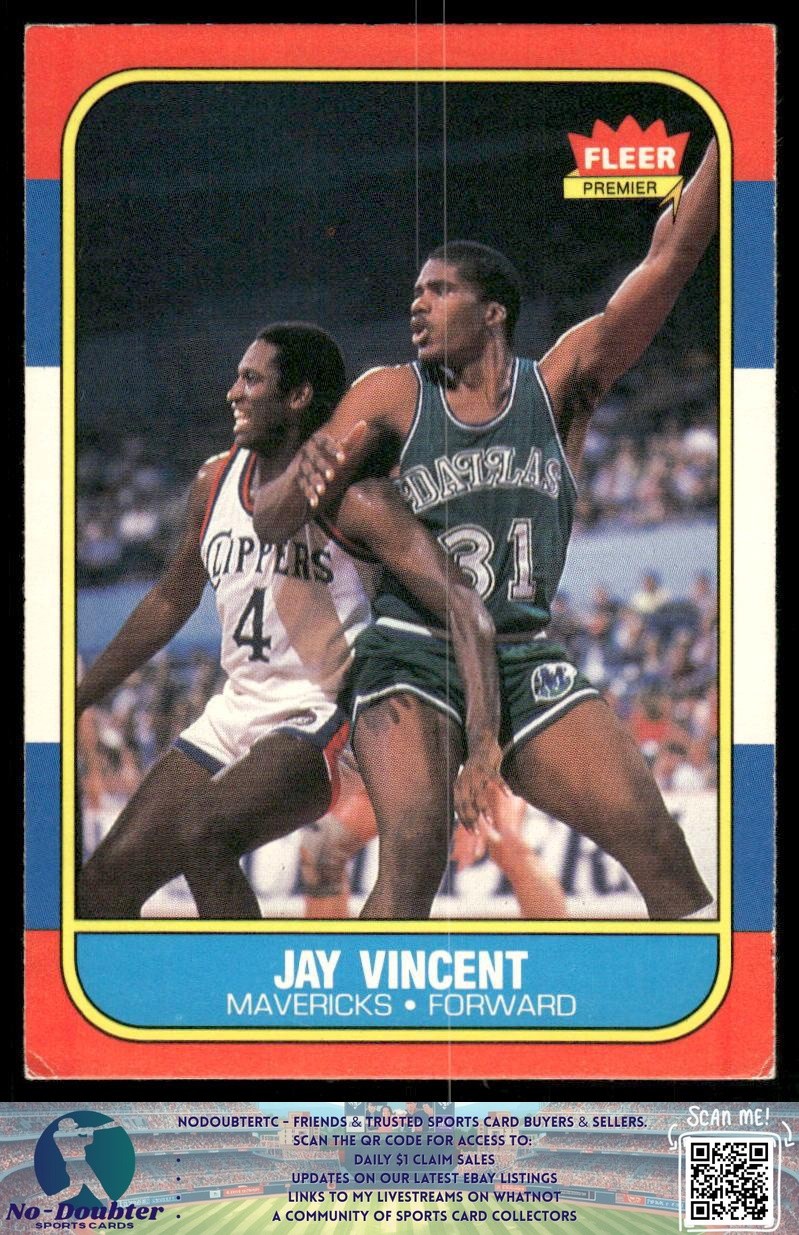1986-87 Fleer #118 Jay Vincent Dallas Mavericks BF86