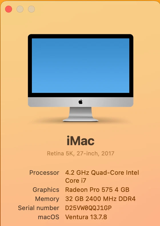 Apple iMac Retina 5K 27-inch, 2017|i7 4.2GHz, 32GB DDR4, Radeon Pro 575 4GB - Image 2 of 3