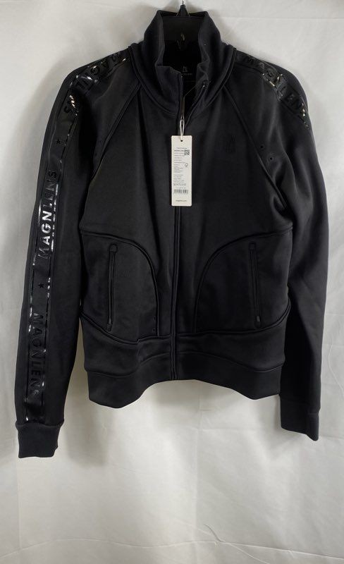 MAGNLENS Men's Black Track Jacket Logo Taped Sleeves Full Zip Sz M NWT