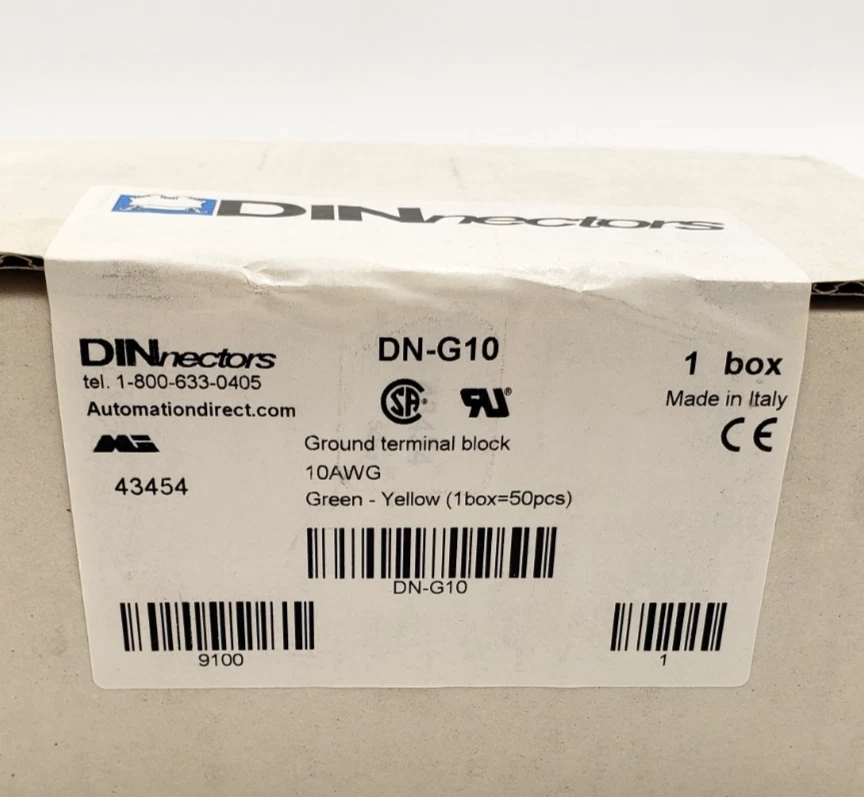 New Box of 50 Automation Direct DINnectors DN-G10 Ground Terminal Block 24-10AWG - Image 3 of 4