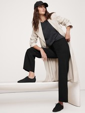 BANANA REPUBLIC Fitted Everywhere Ponte Ankle Pant NWT - MED TALL Black 445853