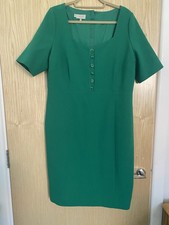 Abito donna verde Hobbs taglia 18 manica corta lunghezza ginocchio ottime condizioni