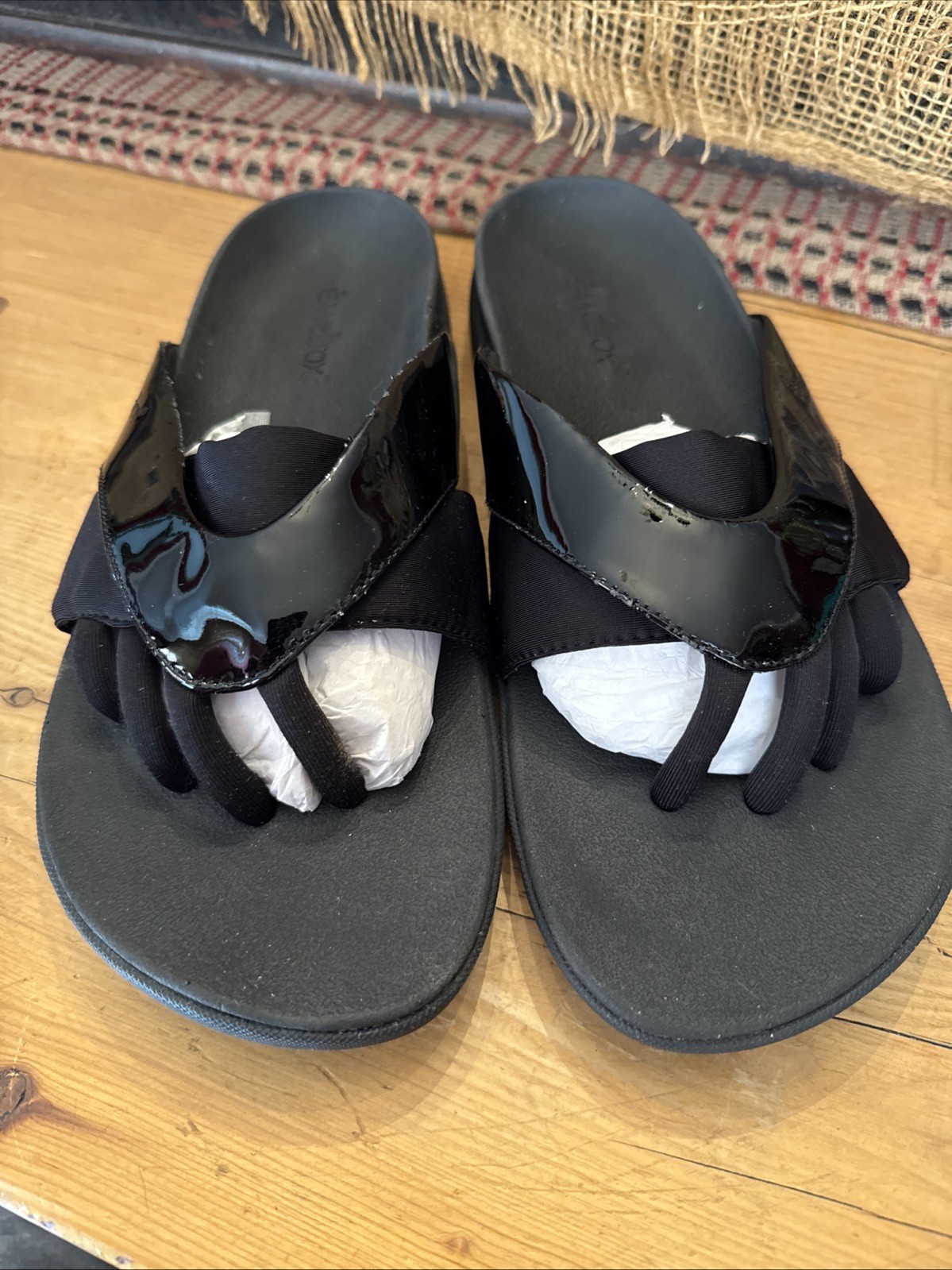 APL Wellrox Sandali Donna Nuovi Stampa Nero Lucido Tg 10 Eur 40