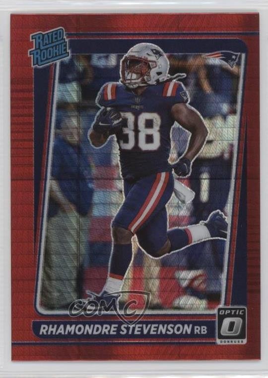 2021 Donruss Optic Rated Red Hyper Prizm Rhamondre Stevenson #237 Rookie RC un2