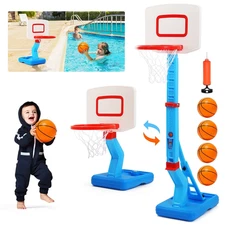 2 in 1 Kids Basketball Hoop, Toddler Basketball Hoop Indoor Mini Adjustable Pool