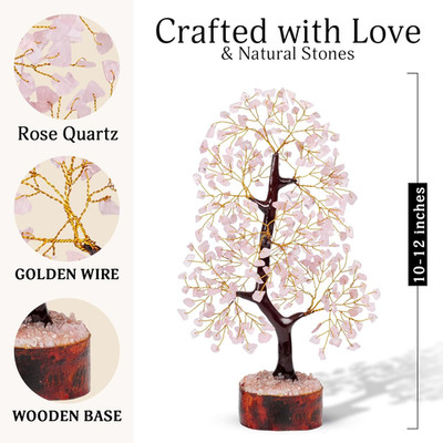 Rose Quartz Tree of Life - Handmade Crystal Bonsai for Good Luck & Positivity