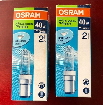 2Stück Osram Halogen Halolux ECO 64491 B15d Ceram 40W 590Lm 230V Brilliant Light